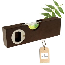 HOFMEISTER® Mini Wooden Spirit Level for Pictures, Furniture & Floors, Straightening Scale with Level, Small Masonry Scale, 100% Made in Germany (1, Mini Spirit Level with Opener, 15 cm)
