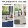 FORIOUS Black Kitchen Faucets with Sprayer, Stainless Steel Sink Faucet