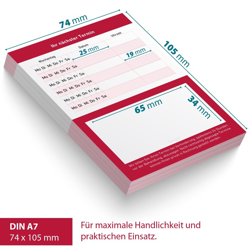 Treuekarten Appointment Pad, Appointment Notepad for Doctors, Beauticians, Hairdressers &
