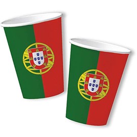 DH-Konzept 10 Cups Portuguese Country Flags Theme Party Paper Cups Party Cups Party Cups Party Cups