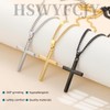 HSWYFCJY Cross Necklace Men's Women's Cross Chain Silver/Black/Gold Necklace with