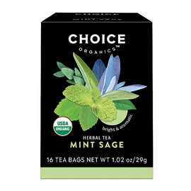 Choice Organics - Organic Mint Sage Tea (6 Pack) - Organic Herbal Tea - 96 Tea Bags