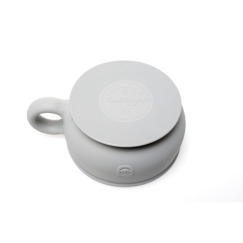 TalkTools Itsy Baby Bowl Plus Tapa Sólida Gris (Nube)
