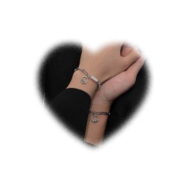 Crymystal Set Of 2 Couples Magnetic Bracelet Paper Clip Hand Chain Love Bracelet Couple Gifts Matching Couples Stuff Love Bracelet Couple Gifts for Valentine's Day Anniversary for Men and Women