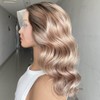 200% Density Shouler Ombre Milk Tea Blonde Bob Wig Human