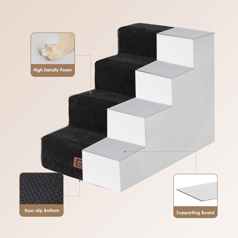 EHEYCIGA Dog Stairs for Bed 18" H, 4-Step Dog Steps