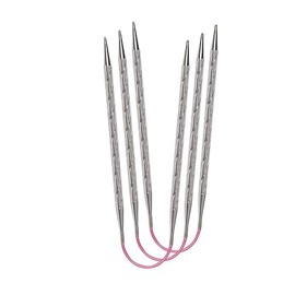 Addi AD1802030-04.50 Double Pointed Knitting Needles, Metal, Pink/Silver, 30 cm, 4.5 mm, 3 Count
