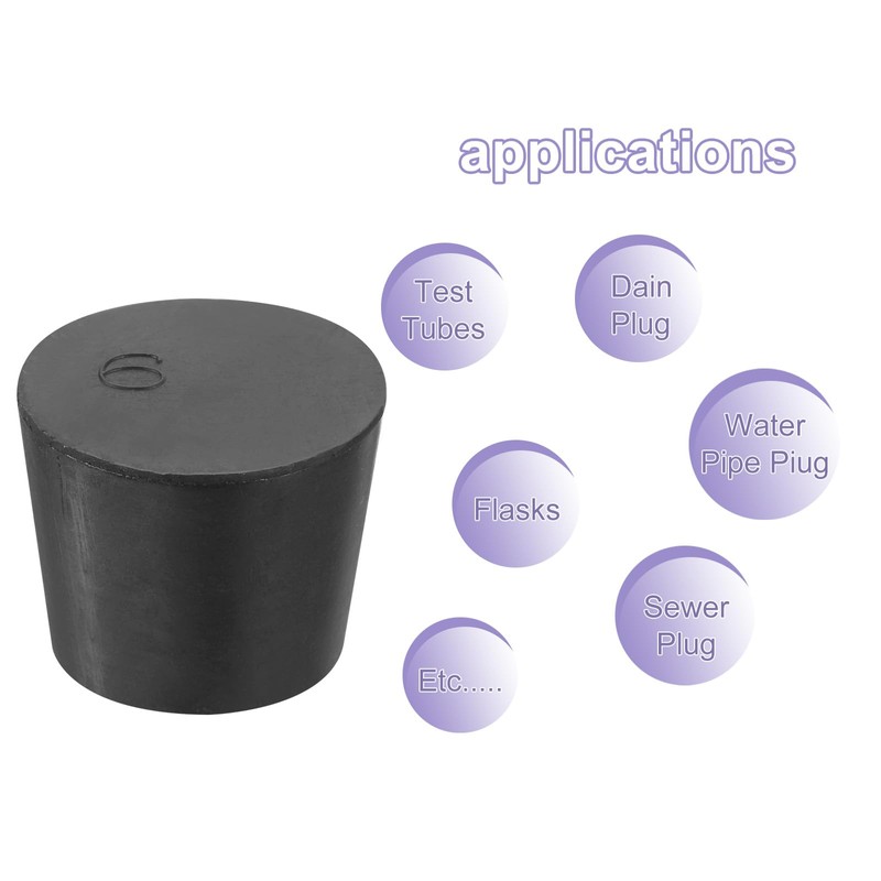 sourcing map Rubber Tapered Plug 25mm to 33mm Solid Test