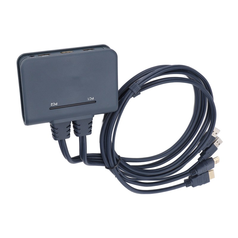 USB KVM Switch 2 Ports Wired HD Multimedia Interface KVM