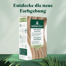 Herbatint Permanent Hair Dye Gel 10C Platinum Ash Blonde - 170 ml I No Ammonia, Optimal Grey Hair Coverage I Tested for Sensitive Skin with 8 Plant Extracts