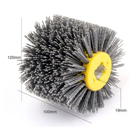 ZPJWYME 2 x Nylon Brushes #120 Grit Polishing Brush Black Wire Drawing Wheel Brush Sanding Brush Bristle Brush Grit Brush for 19 mm Diameter Wood Brushes Machine