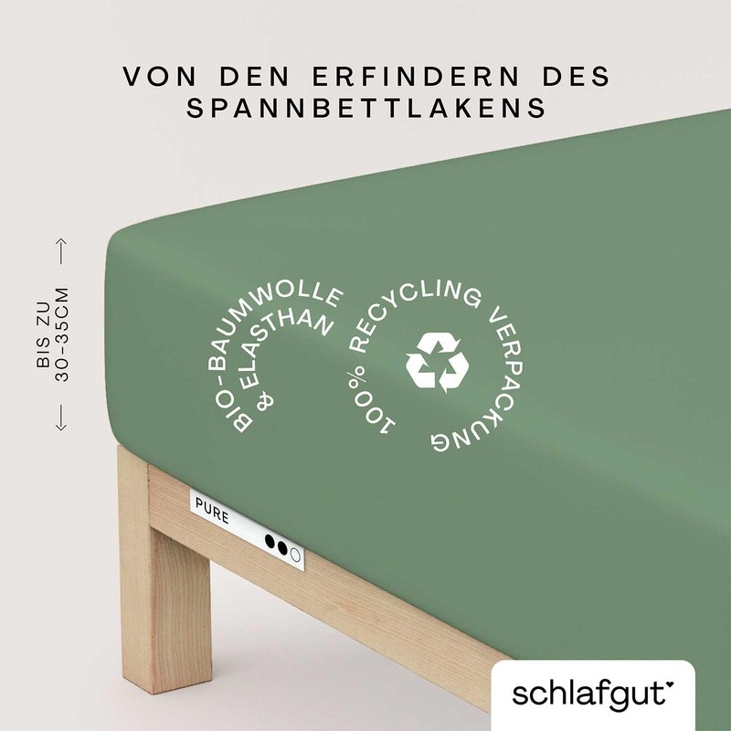 Schlafgut Pure Fitted Sheet 90 x 200 cm to 100