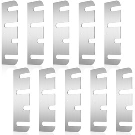 MorningRo 10 Pcs Hardware Door Hinge Shims Stainless Steel Metal Coated Finish Door Hinge Shim for Repair Kit (4 Inch,Silver)