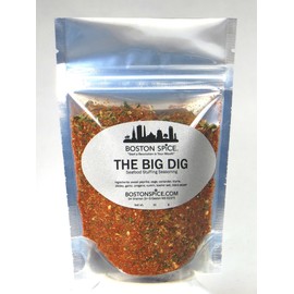 Boston Spice The Big Dig Handmade Gourmet Seafood Stuffing Seasoning Blend for Stuffed Shellfish Squid Calamari Clams Quahogs Sole Oysters Fish Cod Haddock Shrimp Crab Lobster 1 Cup Spice 3.7oz/105g