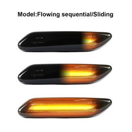 Gempro LED Front Fender Side Marker Lights Assembly Smoke Lens Turn Signal Lamp Replacement for 2011 2012 2013 2014 2015 2016 Mini Cooper R60 R61 Countryman Paceman, 2PCS