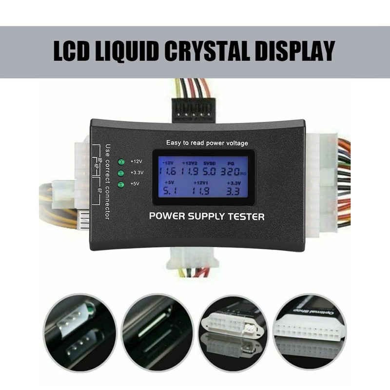 Haosie PC Power Supply Tester, Power Detector, 20/24Pin with LCD