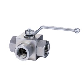Taixin 3way Hydraulic Ball Valve 1/4 inch NPT Female Hydraulic Valve KHB3K L-Bore High Pressure Ball Valve