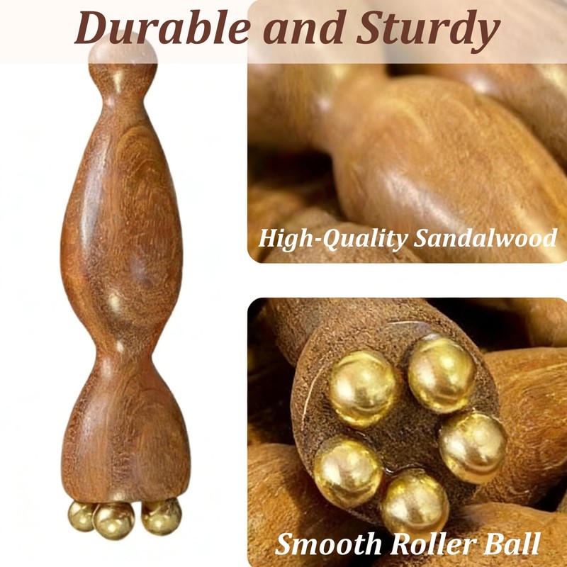Facial Massage Tool Set 2pcs Sandalwood Eye Massager with 5