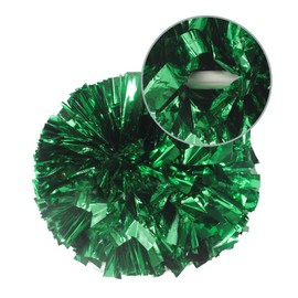 Hooshing 2 Pack Green Pom Poms Cheerleading with Baton Handle for Team Spirit Sports Dance Cheering Kids