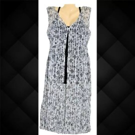 Como Black Women's Sleeveless Printed Chiffon Tunic Cardigan - S - Como Black, Jet Black Co
