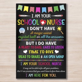 LUPPLE Posters AprilLove I am Your School Nurse I Don't Have A Magic Wand Sign, Office Poster, Health Clinic Print, Chalkboard Sign