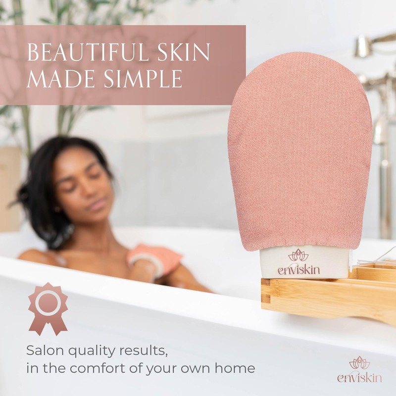 Enviskin Dermaglow Deep Exfoliating Gloves- Black