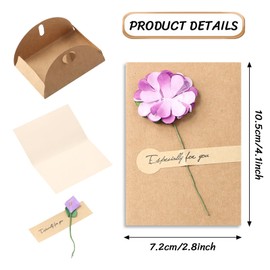 Pack of 9 Vintage Kraft Paper Envelopes with Dried Flowers Embellishment and Blank Greeting Cards for Invitations and Thank You - Decorative Postcards (10.5 cm x 7.1 cm)