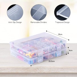 YWKJDDM Snack Box with Compartments, 2 Pcs Snack Box, Snackle Box with 36 Removable Grids Compartments Snack Storage Box with Lid for Snack Beads Screws Nuts