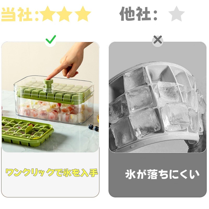 Ice Cube Tray with Lid, Large Capacity, 64 Pieces Easy