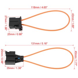 X AUTOHAUX 1 Set Automobile Fiber Optic Loop Cable Bypass Adaptor Male Female
