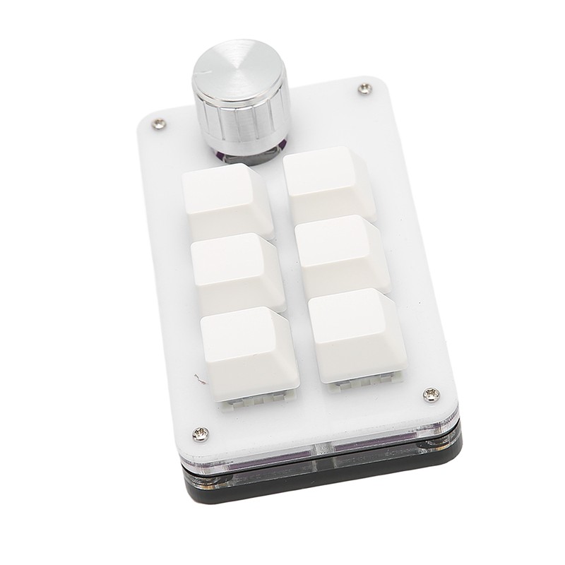 6 Key One Handed Mechanical Keyboard with Knob Wired Plug