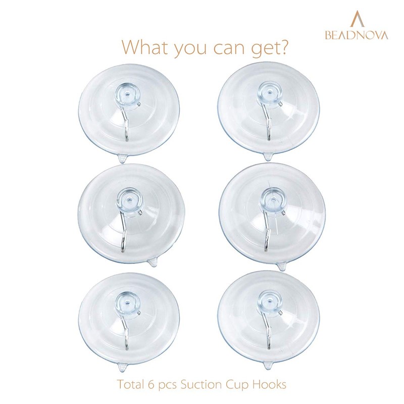 BEADNOVA Suction Cup Hooks 2.5 Inches Suction Cup Hook for