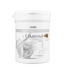 jNE Anskin Original Modeling Mask Powder Pack | Korean Skincare Face Pack for Calming Irritated Skin, Deep Hydration & Pore-Cleansing Care (8.47oz / 240g, Charcol)