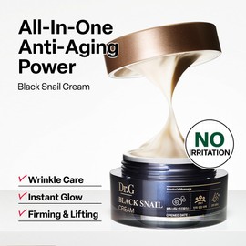 Dr. G Black Snail Cream - Korean Skincare with Snail Mucin - Anti-Aging Face Cream for Fine Lines - Firming Lotion for Skin Elasticity - Moisturizer for Skin Dullness - Deep Nourishment - 1.69 fl oz