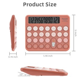 Valtiner Desktop Calculator Large, Big Buttons Basic Standard Calculators with 12-Digit LCD Display for Office, Teachers, and Students (Red)
