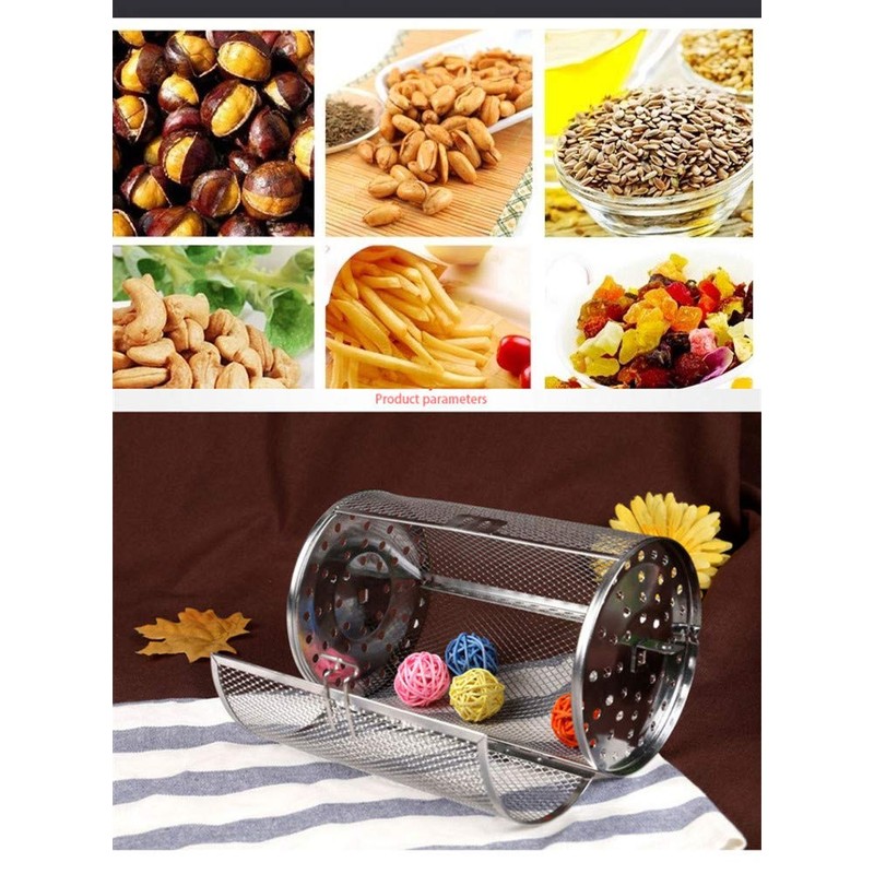 Falytemow 12 x 18 cm Stainless Steel Rotisserie Grill Roaster
