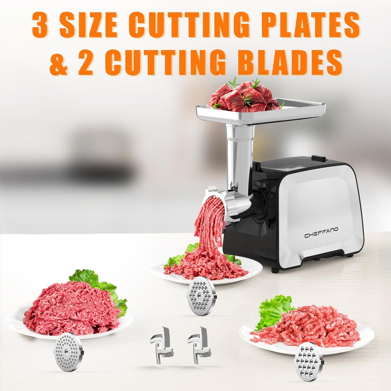 CHEFFANO Life Electric Meat Grinder, Stainless Steel Sausage Stuffer Maker