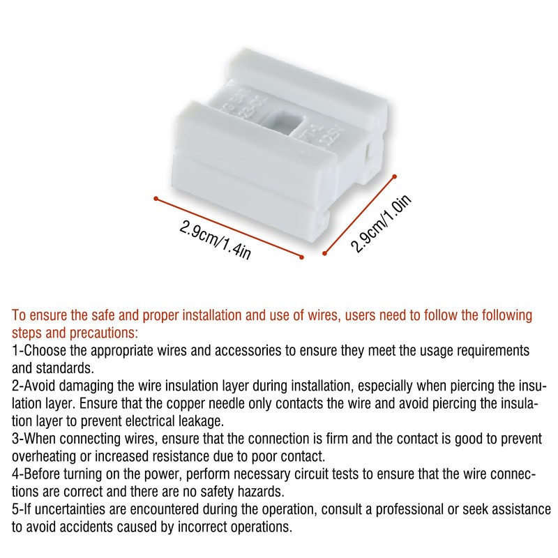 Aniai SPT-2 Wire Connectors White 25PCS - 18AWG Push Quick