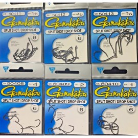 Gamakatsu 2 PACKS Gamakatsu Hook Split Shot Drop Shot NS Black - Choose Free Shipping - 3/0