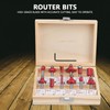 12Pcs Shank Carbon Steel Woodworking Tool Cutter Router Bit Set