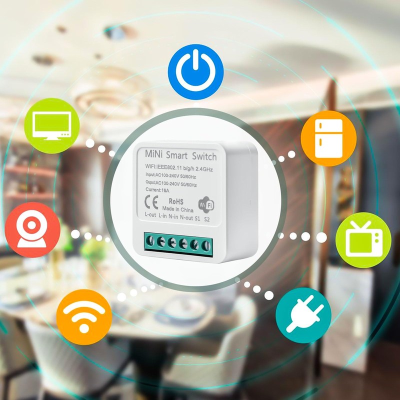 6 Stück Smart Lichtschalter Modul 2 Wege: Mini DIY WLAN