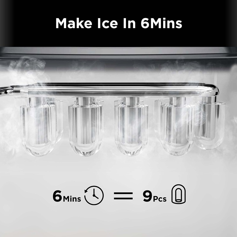 Silonn Countertop Ice Maker, Auto-Cleaning Portable Ice Machine with Ice