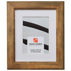 Craig Frames Arthur, 22 x 28 Inch Brown Barnwood Picture Frame Matted to Display an 18 x 24 Inch Photo