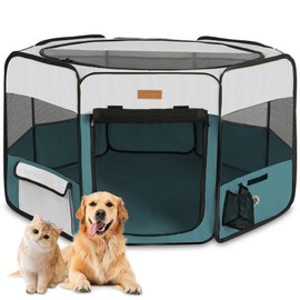 Dog Playpen, Portable Pet Play Pen for Cat, Puppies, Rabbits, Chickens, Foldable Large-Capacity Pet Tent for Indoor/Outdoor Travel Camping (Size XL Without Carry Bag)