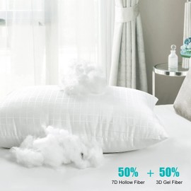 EIUE 2 Pack Queen Size Bed Pillows for Sleeping,Super Soft Down Alternative Microfiber Filled Pillows,20 x 30 Inches,White