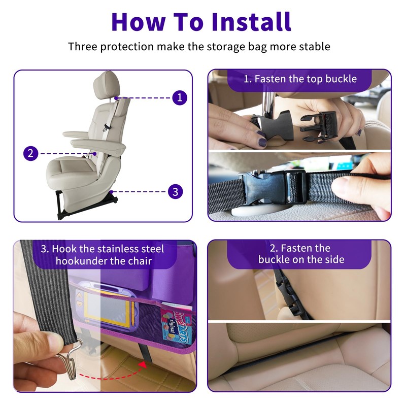 Etre Jeune Car Seat Back Organizer Table Tray, Car Seat
