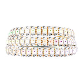 BTF-LIGHTING WS2815 (Upgraded WS2812B) 3.2ft 144(2x72) Pixels Magic Dream Color Individually Addressable RGB LED Flexible Strip Light 5050 SMD Dual Signal IP30 Non-Waterproof DC12V White PCB
