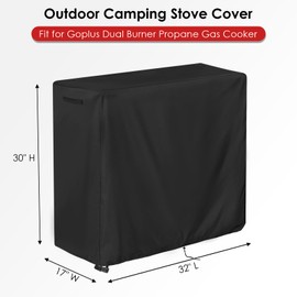 Aidetech Double Burner Stove Cover Fit for Goplus Outdoor Camping Stove, Waterproof Propane Gas Cooker Cover, for Camp Paito RV -(31x16x30 inch)