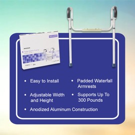 McKesson Toilet Safety Frame and Rail, Aluminum, Adjustable, 300 lbs Weight Capacity, 1 Count