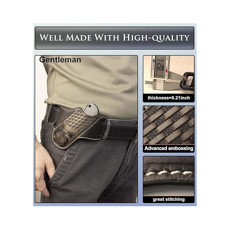 Knife Sheath, Leather Knife Sheath for Belt, Pocket Knife Holster